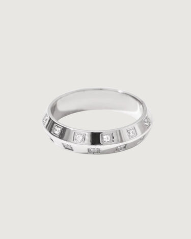 Empress Studded Ring Platinum Silver - STUDIO JO STORE